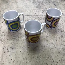 3 Vintage Stylecraft Japan Porcelain Retro Mugs Cups #1206 - Nice! Fast Ship!