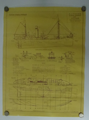 AJ Fisher Scale Models 'Typical Steam Trawlers' Schematics 18''x24'' Poster #21