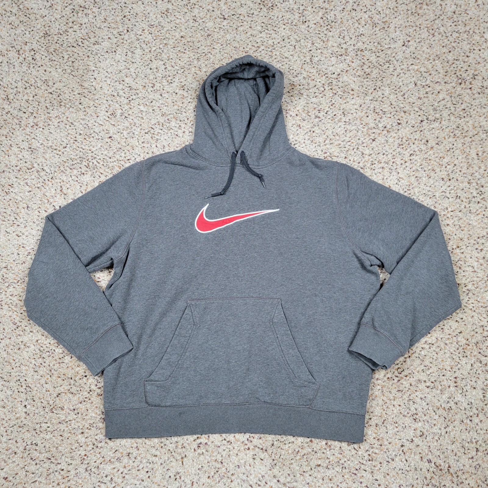 Nike Hoodie Mens XL Gray Sweatshirt Red 