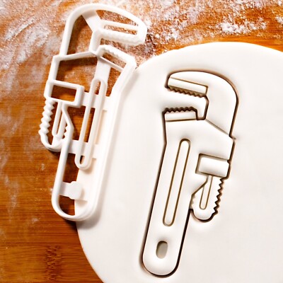 Plumber Wrench Cookie Cutter - plumbing tradesperson diy technician gift father