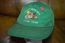 Vintage Green Titan Team Snapback Trucker Hat Mesh Made in USA