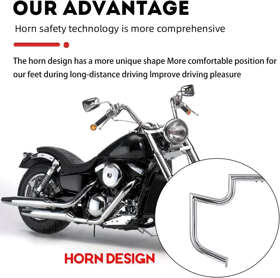 NEW 1.5'' Crash Engine Guard Highway bar Kawasaki VN1600 B F Mean Streak 01-1431 - Image 3 of 4