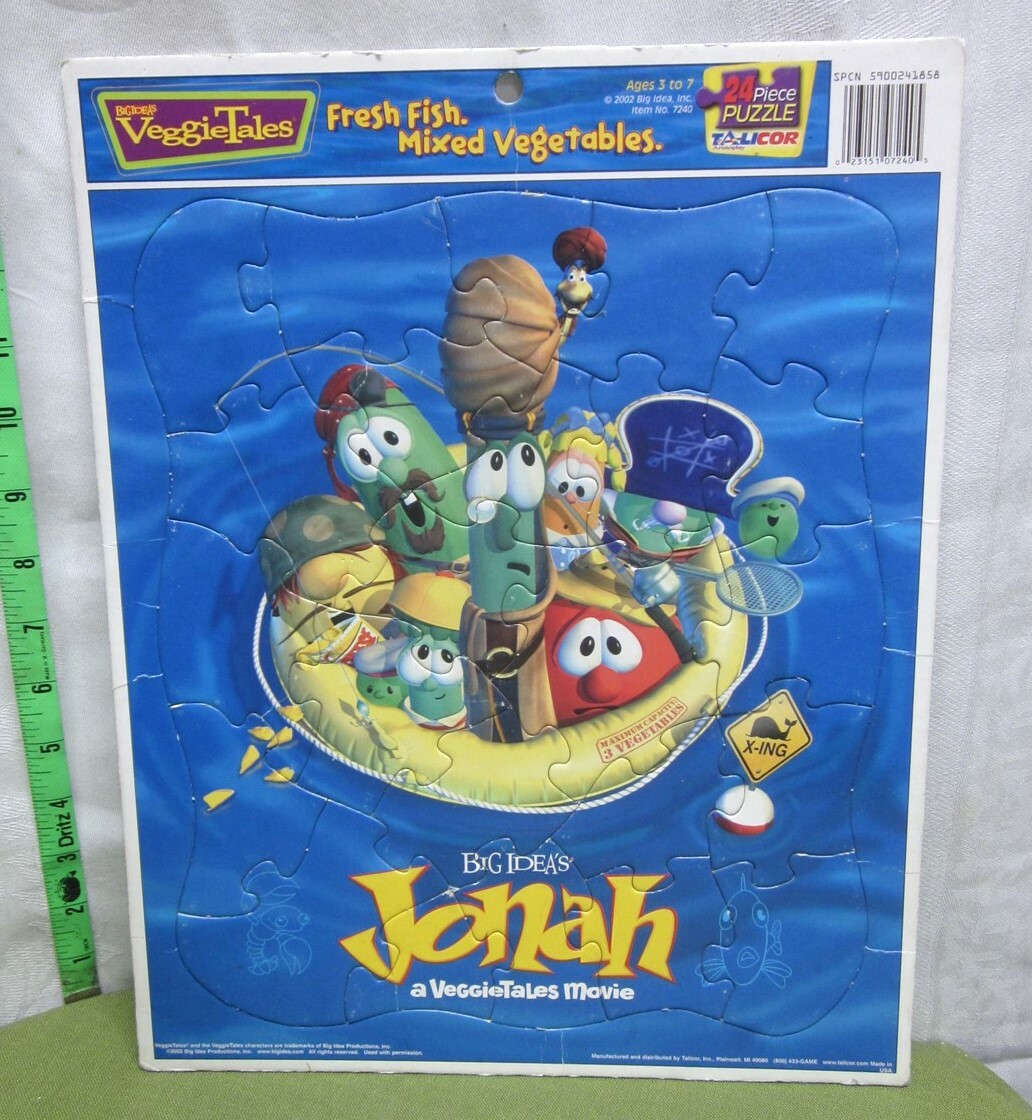 VEGGIE TALES Jonah pirate frame tray puzzle Bob Tomato 2002