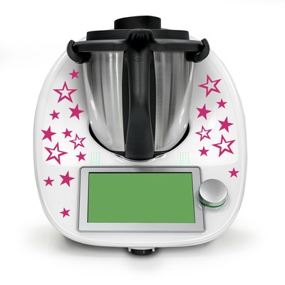 Deko Aufkleber Küchenmaschine Zubehör selbstklebend Dekor Sterne Magenta K154-02