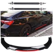 Front Bumper Splitter Chin Spoiler Strut Rods Blackred For Nissan Altima