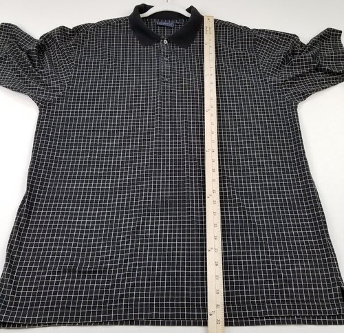 Bobby Jones Polo Golf Uomo Extra Large XL Nero Beige Plaid Manica Corta - Foto 9 di 10