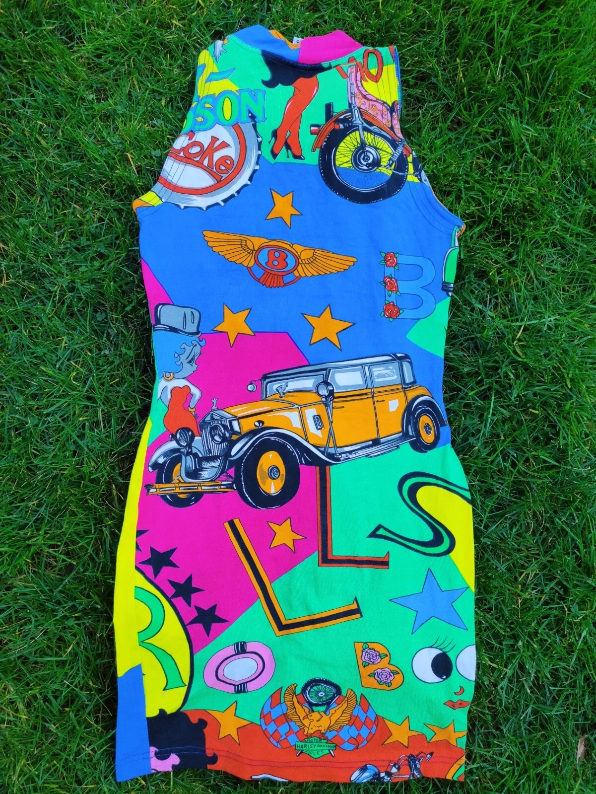 Versace Betty Boop Pop Art Rolls Royce Cartoon Kourtney Kardashian Mini Dress