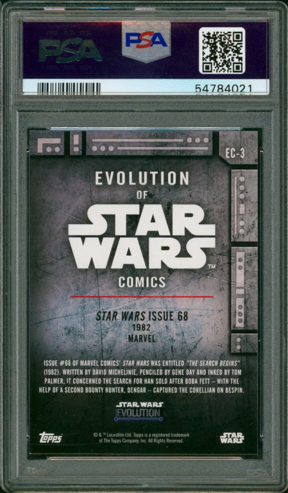 2016 Topps Star Wars Evolution Of Marvel Comics ISSUE 68 1982 #EC-3 SP PSA 9 - Image 2 of 2
