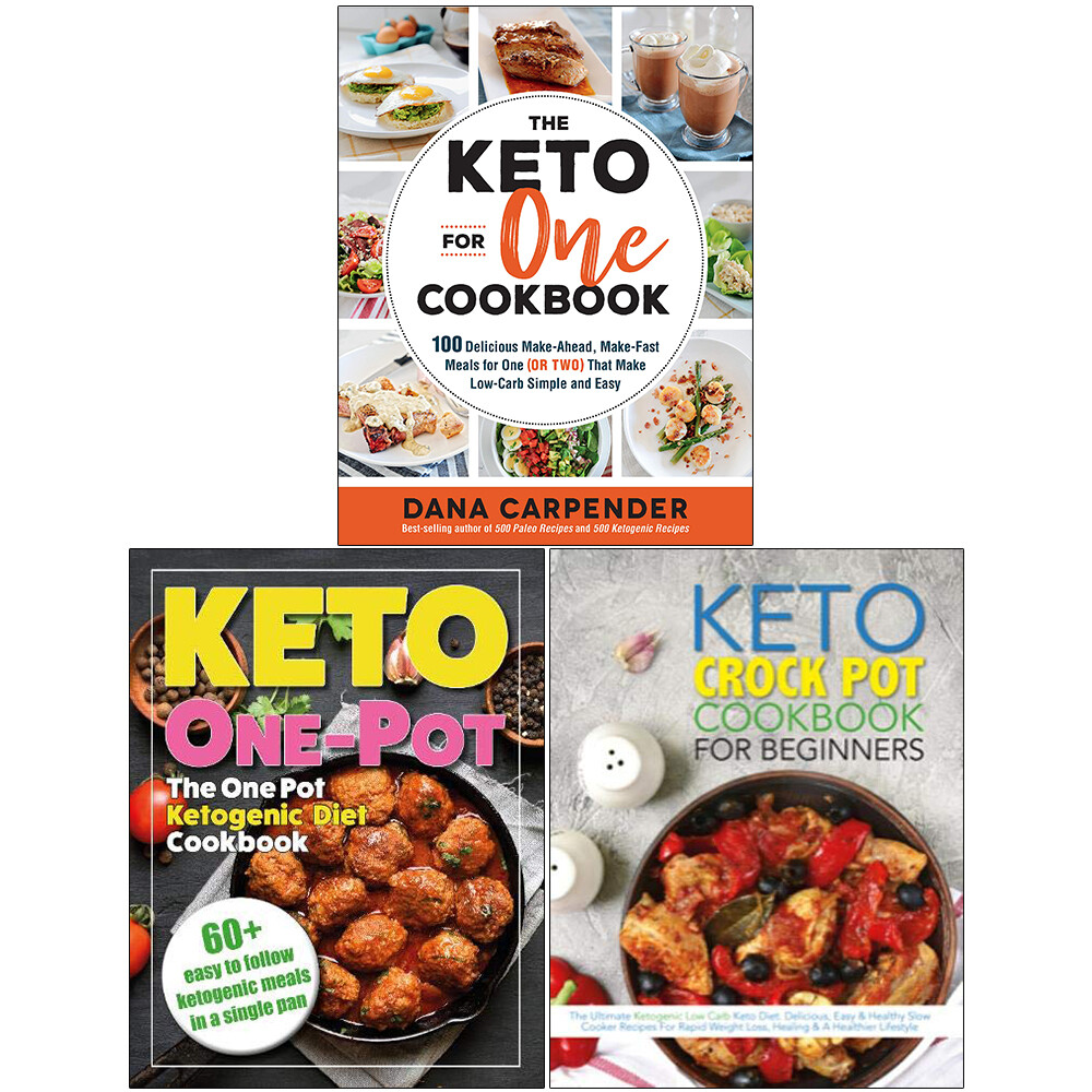Keto For One Cookbook, One Pot Ketogenic Diet, Keto Crock Pot 3 Books Set PB NEW