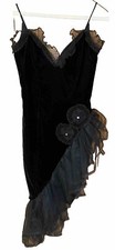 Vintage Karen Okada Climax For David Howard Black Velvet Dress Sz 6/8