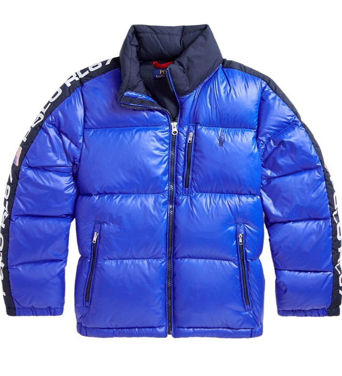 Polo Ralph Lauren Big Boys Dark Blue Logo Down Puffer Jacket Blue