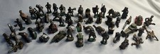 HUGE Vintage Lot of 44 Heavy Metal Tin Soldiers w/ Artillery and 7 Vehicles