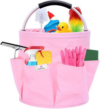 UK Cleaning Bucket Organiser Caddy Pink Collapsible Under Sink Bag