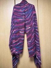 Louis Vuitton Scarf Stole Stripe Cashmere Silk SeeDescription