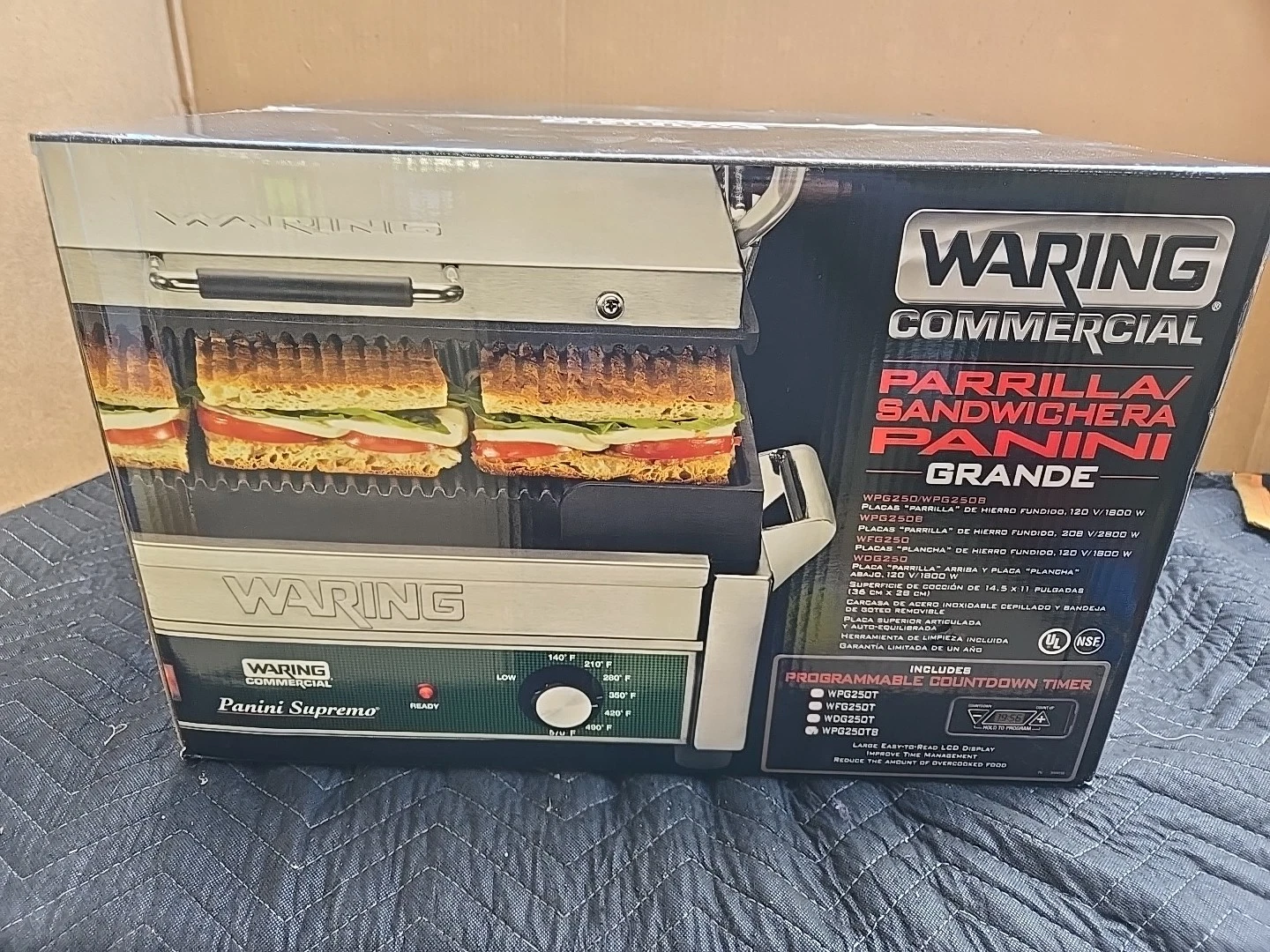 Waring Commercial WPG250DTB Panini Supremo Large Panini Grill 120V
Opens in a new window or tab