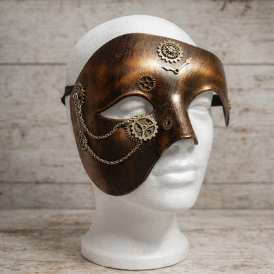 Unikat Maske aus eigener Werkstatt Steampunk Gothic Cosplay Zahnrad Messing Top