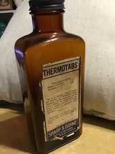 Vintage SHARP & DOHME Thermotabs Bottle with Label, Empty/Decoration Only