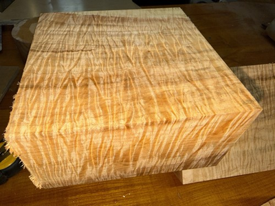 #ad 1 Pc. Insane Figured Burl Curly Maple Creative turning pc 6x6x3” $22.50