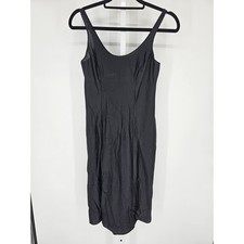 Vintage 1990s Gilligan  O'Malley Womens Sz S Knee Length Satin Nightgown Black