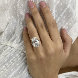 IGI Certified Oval Diamond Bridal Ring E VS1 10.2 Ct Lab created 14K Rose Gold