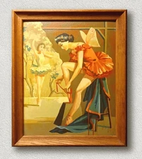 Vintage Paint By Numbers Ballerina Painting "Back Stage" Craft Master 1960s