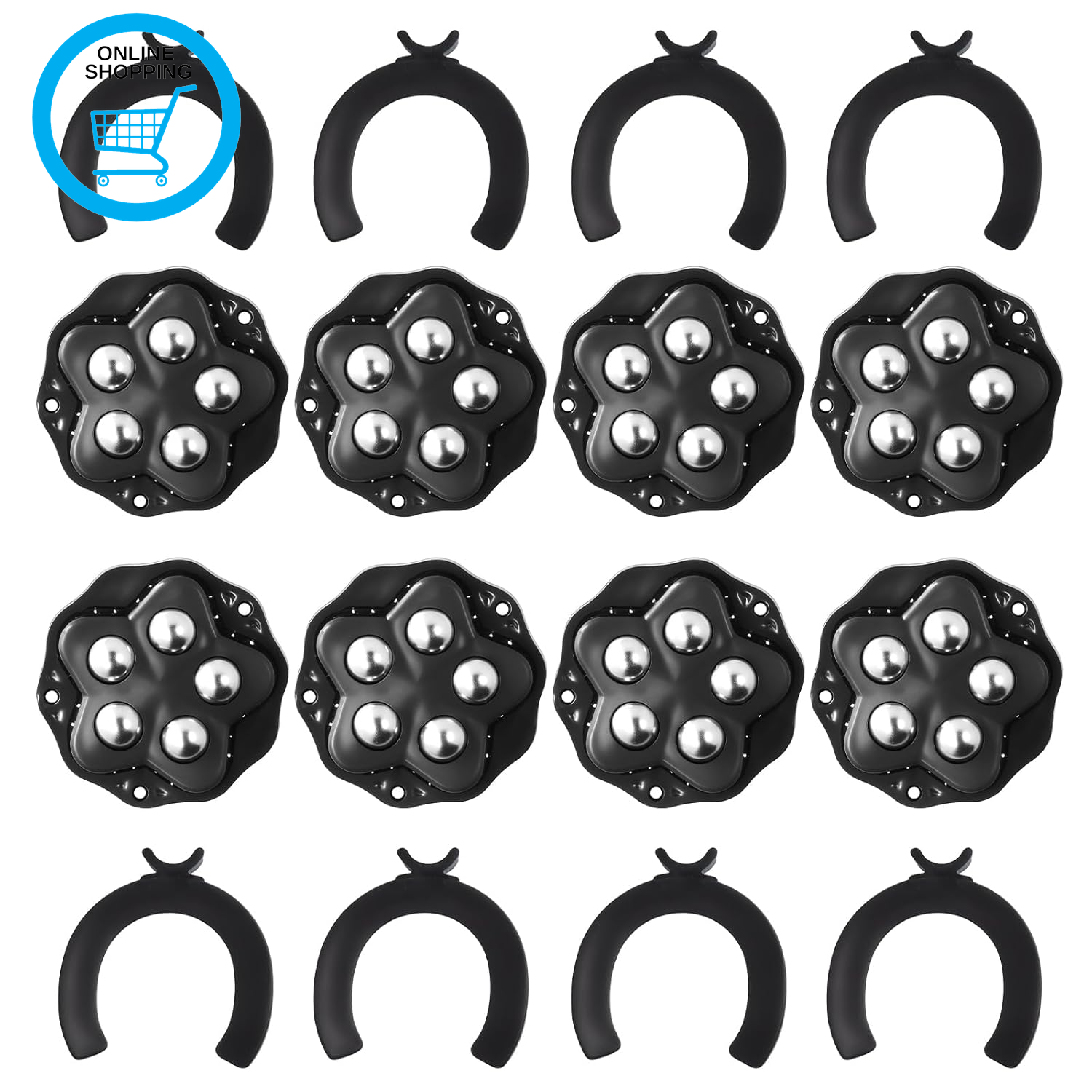 Compact and Sleek 8Pcs Self Adhesive Castor Wheels, Black Casters for Furniture