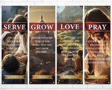 4Pcs Spring Church Banners for 72.05 inches x 24.02 inches, colorful 