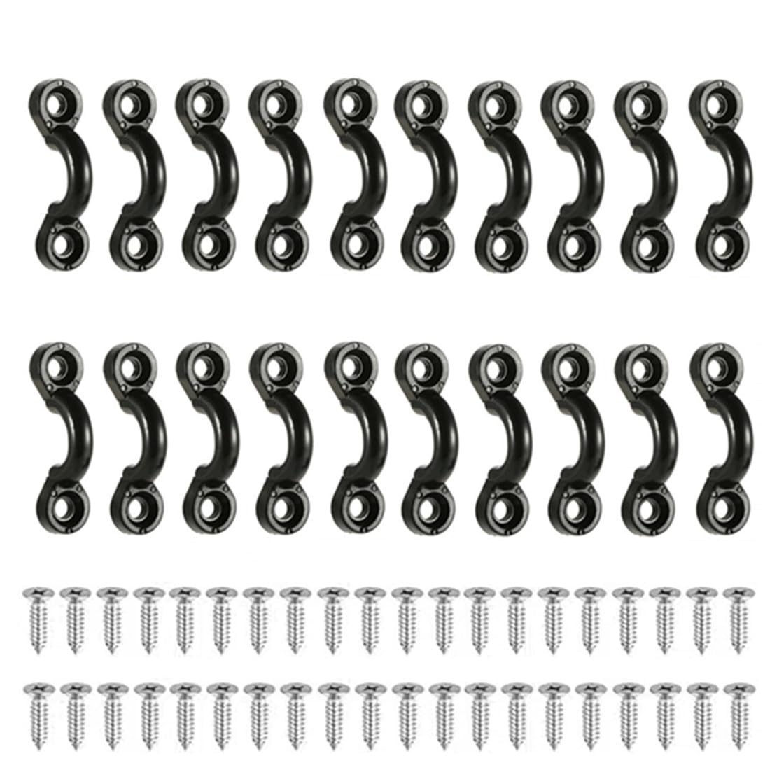 Pad Eye Kit, 20pcs Kayak Tie Down Loops Deck Rigging Kit - N