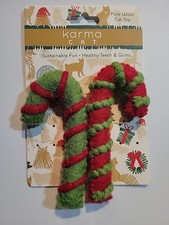 Pair of Candy Cane Cat Toy by Dharma Dog Karma Cat