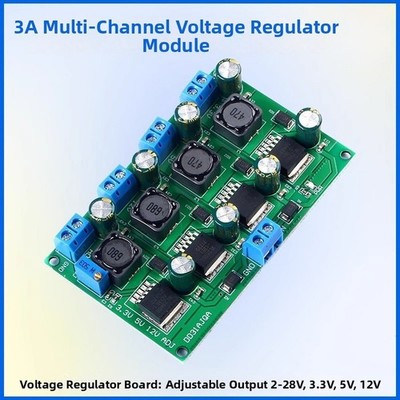 DC-DC Leistungsmodul 50W 3A Ausgang 3,3V 5V 12V fest plus 2V-28V variabel