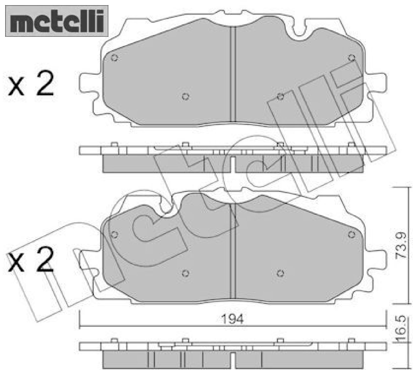 metelli 22-1128-0 Bremsbelagsatz für Scheibenbremse Bremsbelagsatz