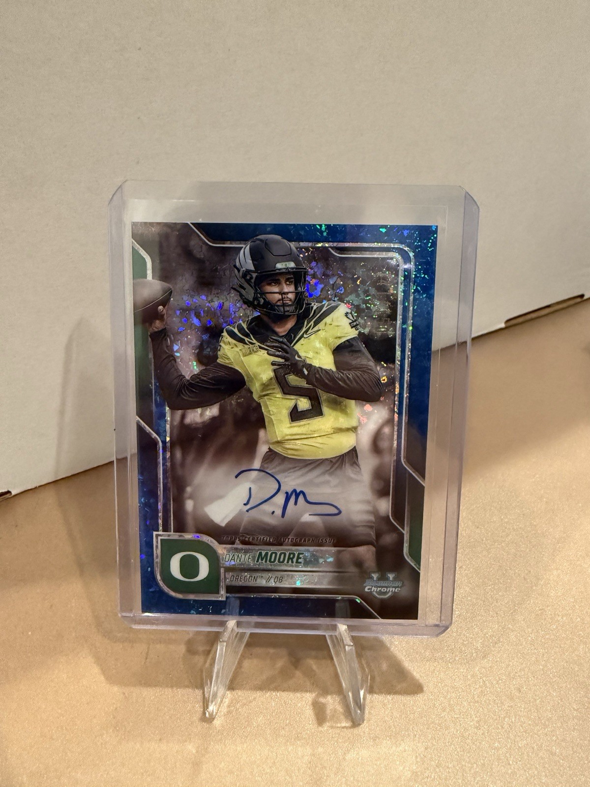 2025 Bowman U Chrome #BCA-DAM Dante Moore Blue Mini Diamond ON CARD Auto /150