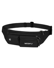 WATERFLY Water Resistant 5 Pocket Fanny Pack - Slim Lightweight Crossbody Waist
