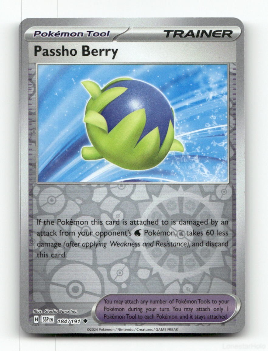 PASSHO BERRY SURGING SPARKS 184/191 POKEMON REVERSE HOLO NM/M