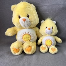 Vintage 2002 Care Bear Lot of 2 Funshine Bear 13   9  Plush