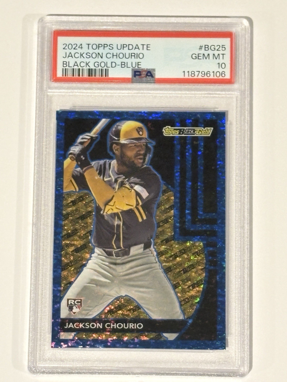 2024 Topps Update Series Topps Black Gold Jackson Chourio Blue (RC) PSA 10