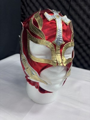 Ray Mysterio Maske Gold Rot Wrestling Wrestler Mexiko Halloween Kostüm WWE Erwachsene