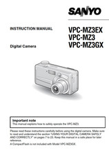 Sanyo VPC-MZ3EX Digital Camera User Owner Instruction Manual