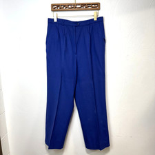 Vintage Giorgio Sant  Angelo 100 Pure Wool Pleated Dress Pants Blue Womens 14