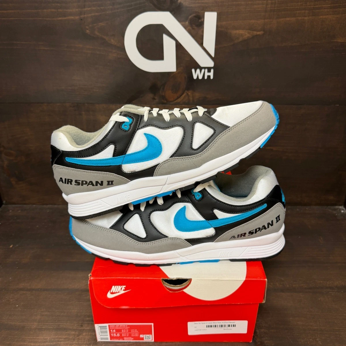 Nike Air Span 2 Laser Blue Shoes size 10 Nike Air Span II Black/ Laser Blue-Dust-White | Footshop main image 4