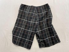 Brody Boardshorts Swim Shorts Men's Size 34 Black Red Plaid Flat Front Polyester