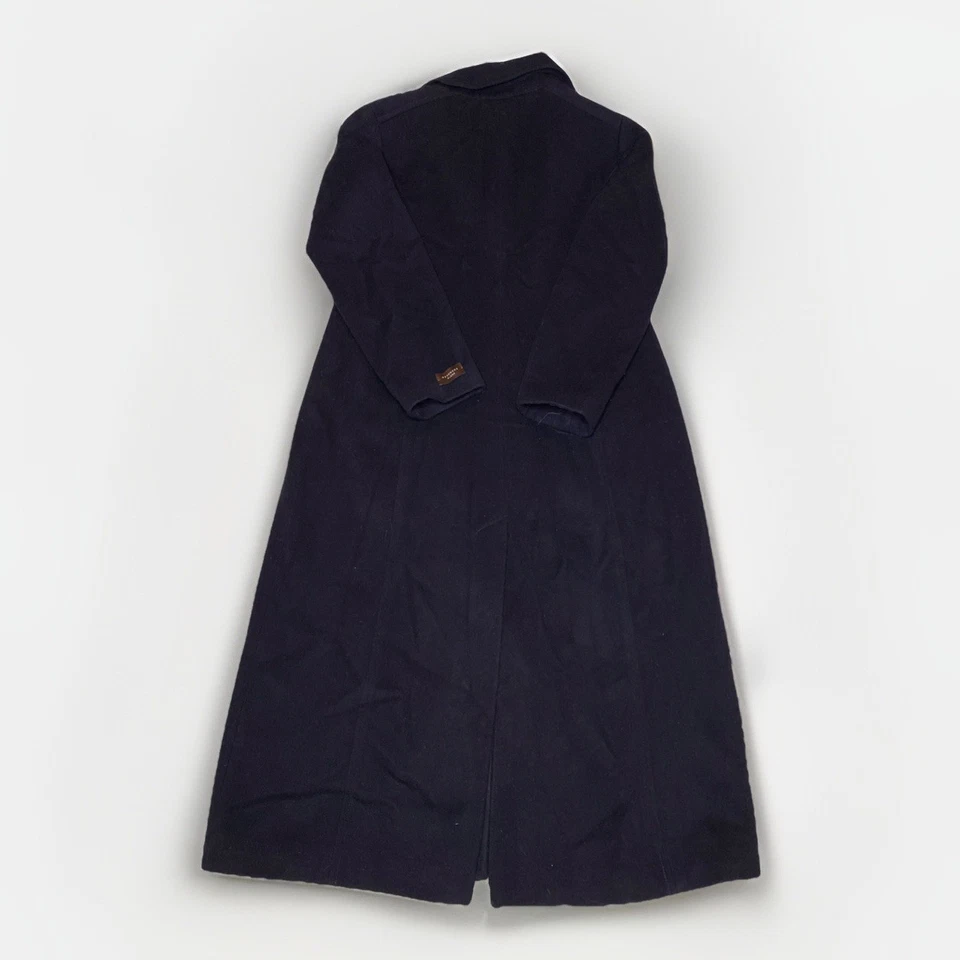 Maxi abrigo Anne Klein de un solo pecho azul marino guisante para mujer 16 mezcla de lana de cachemir Foto 3 de 4