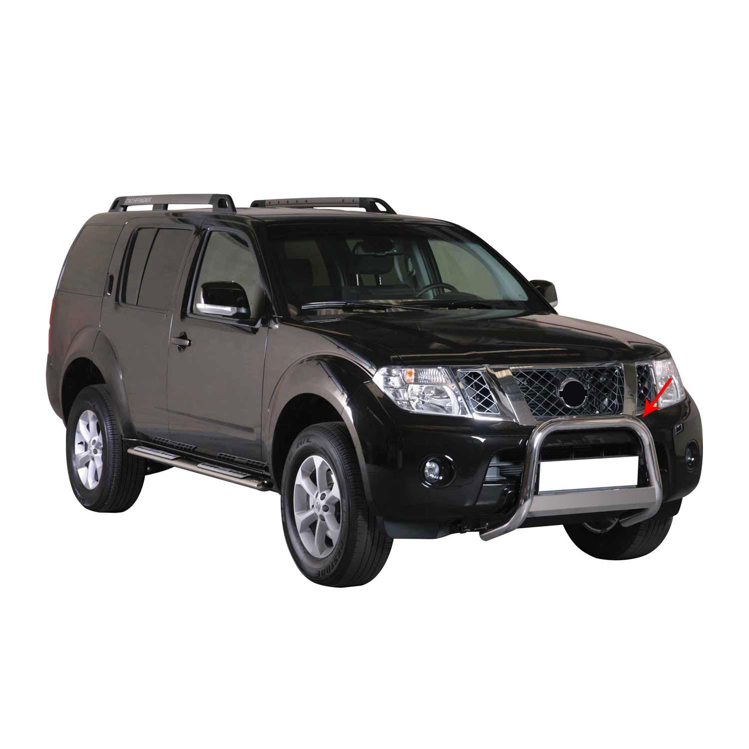 Pare-buffle avant 63mm en acier gris pour Nissan Pathfinder 2010-2013