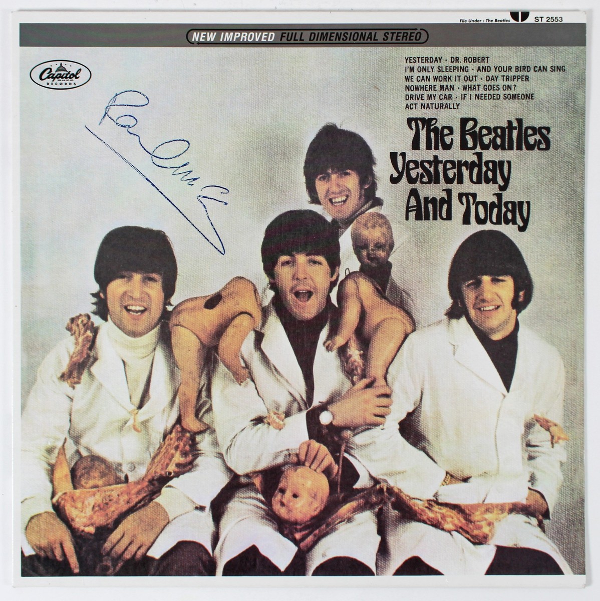 Paul McCartney Beatles Signed Yesterday & Today Album Cover w
