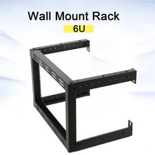 6U Wall Mount Open Frame 19'' Server Equipment Rack Threaded Depth Adjustable