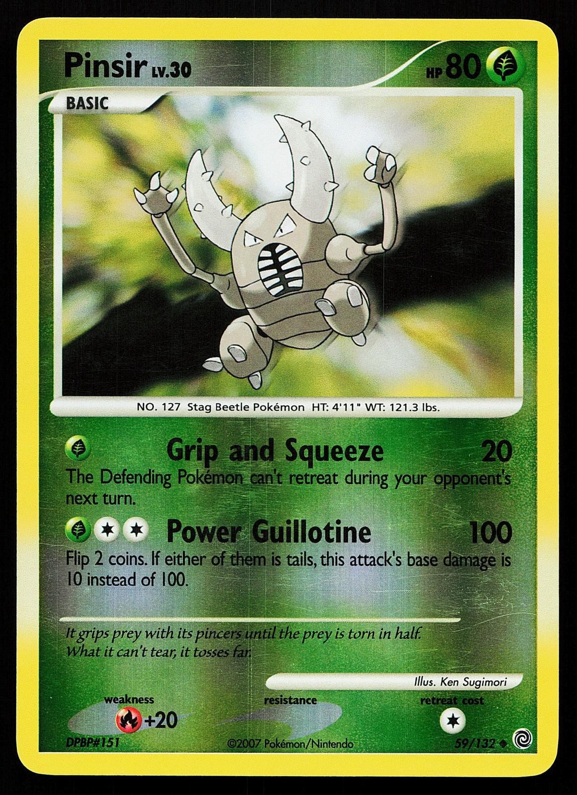 Pinsir 59/132 Reverse Holo Uncommon Secret Wonders Pokemon Card