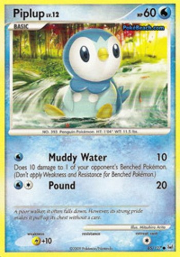 Hero Deal, English - 1 x Pokemon Piplup - 85/127 - Common Platinum