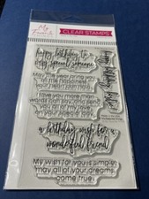 NOS My Favorite Things MFT Inside  Out Birthday Greetings Stamps CS-702