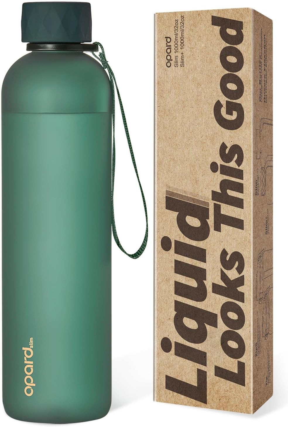 32oz, Plastic Water Bottle Bpa-free, Facetted Rubberized G