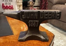 John Deere 1937 Cast Iron Anvil Paperweight With Raised Lettering (4.5" x 2.5")